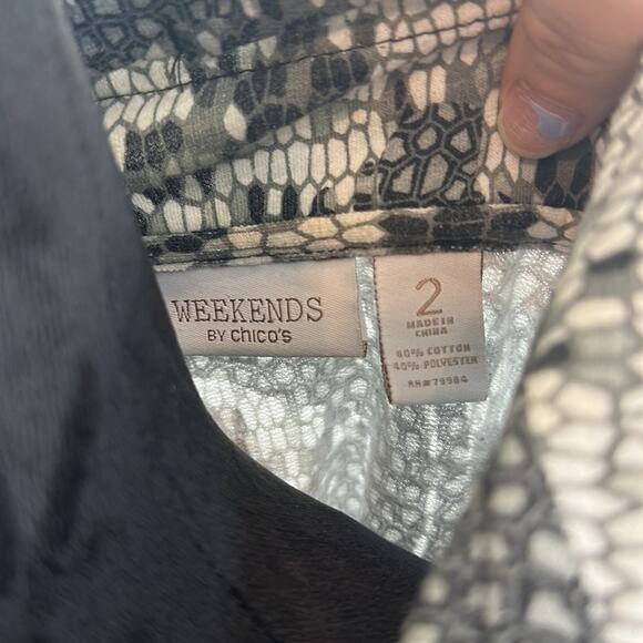 Chico's Weekends Athletic Zip-up  Abstract Jacket - Picture 3 of 6